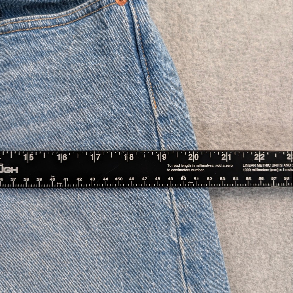 Levis Premium Wedgie Straight Jeans Light Wash High Rise Button Fly 32x25 - Picture 5 of 13